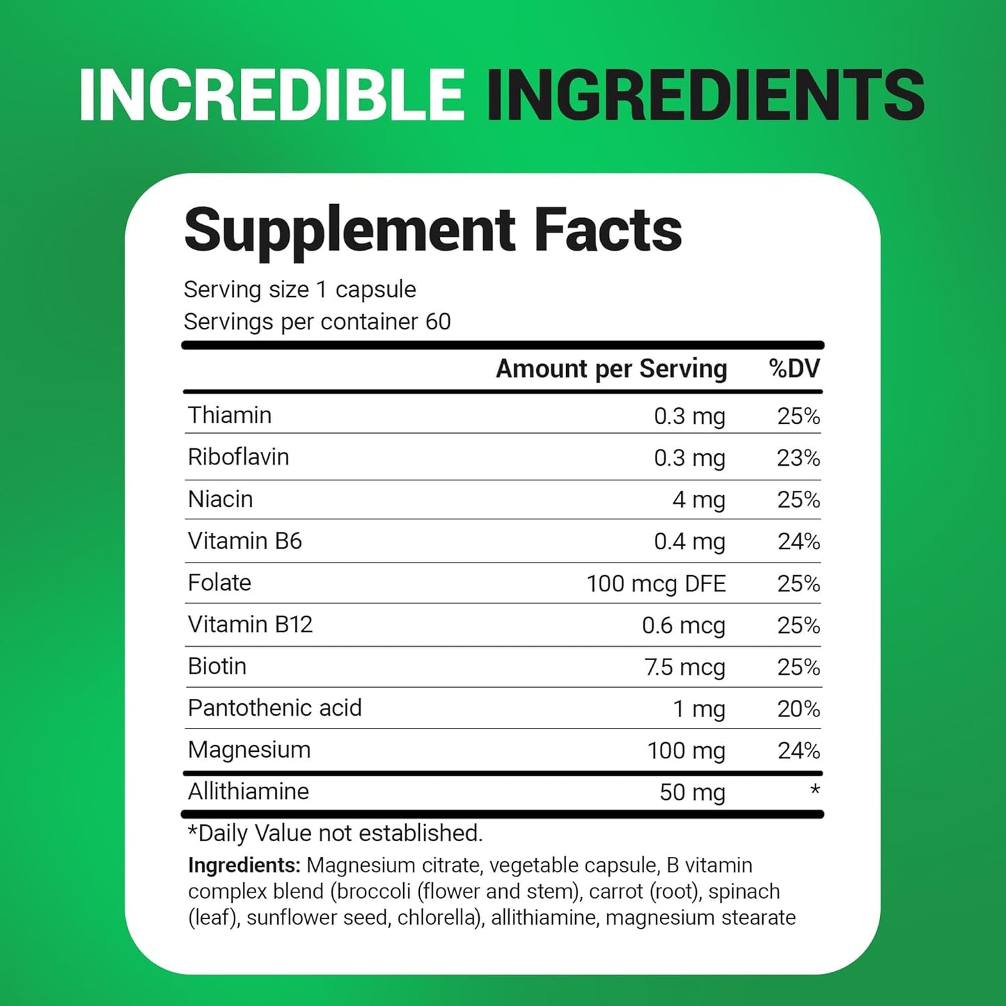 Dr. Berg Natural Vitamin B1 B6 B12 Complex, 60 Capsules