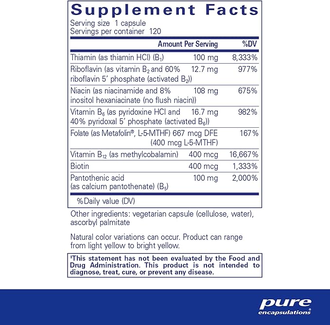 Pure Encapsulations B-Complex Plus, 120 Capsules
