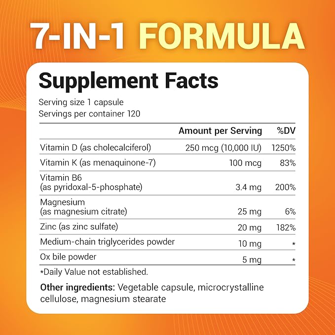 Dr. Berg D3/K2 10,000 IU Vitamin Supplement, 120 Capsules