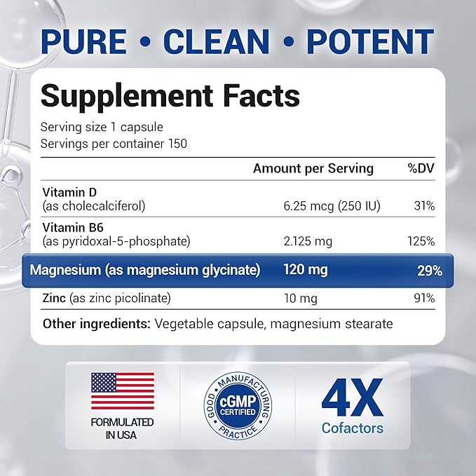 Dr. Berg Maximum Strength 4-in-1 Chelated Magnesium Glycinate, 150 capsules