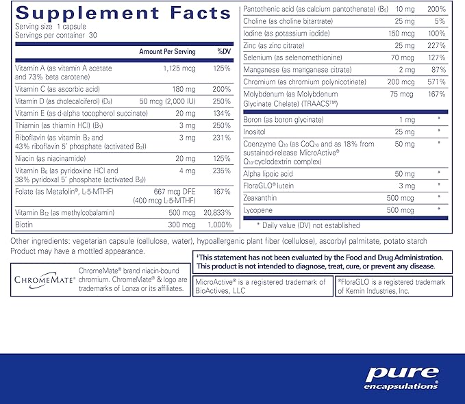 Pure Encapsulations O.N.E. Multivitamin, 30 Capsules