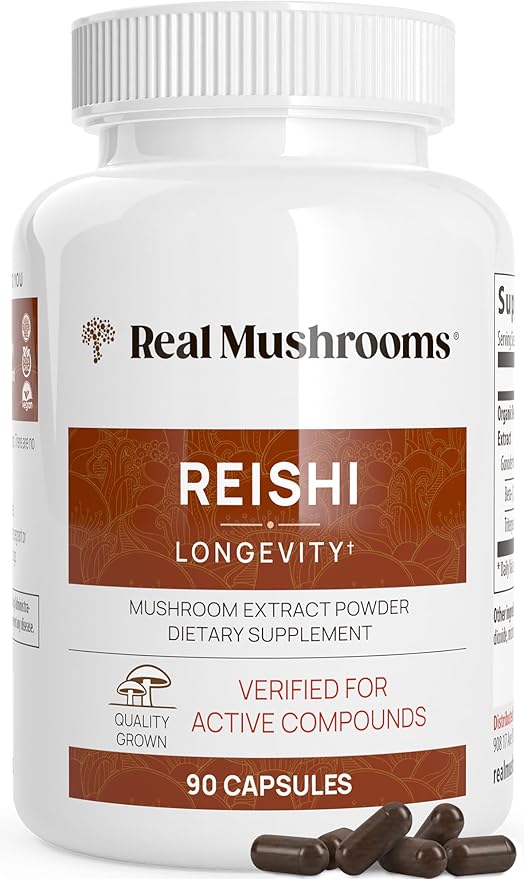 Real Mushrooms Reishi Mushroom Extract, 90 Capsules