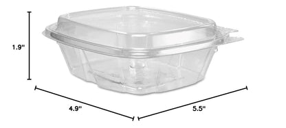 Dart CH8DED 8 oz Tamper-Resistant Clear Hinged Container with Dome Lid (Case of 200)