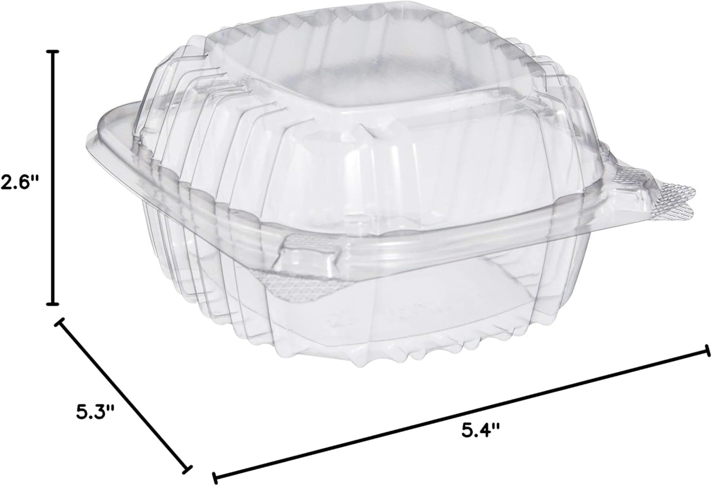 DART C53PST1 OPS 5 in Clear Hinged Container, 5.3 X 5.4 in (Case of 500)