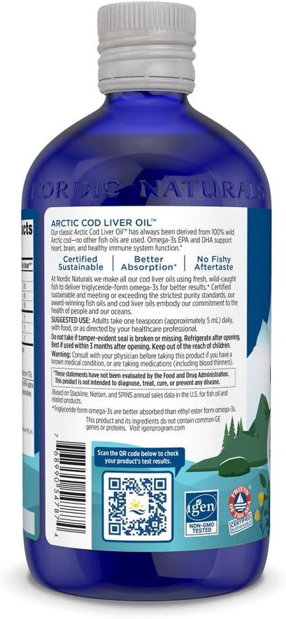 Nordic Naturals Arctic Cod Liver Oil, Orange - 16 oz