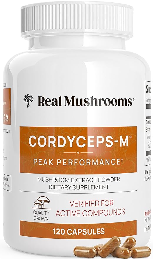 Real Mushrooms Cordyceps Mushroom Powder, 120 Capsules