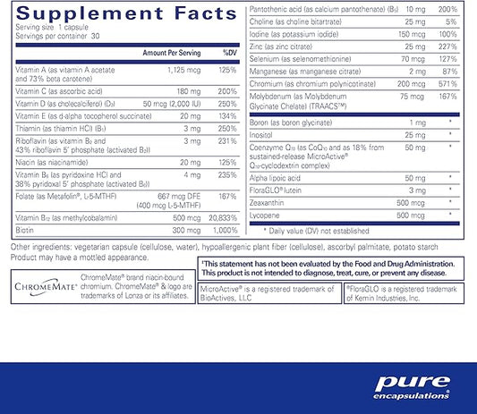 Pure Encapsulations O.N.E. Multivitamin, 30 Capsules