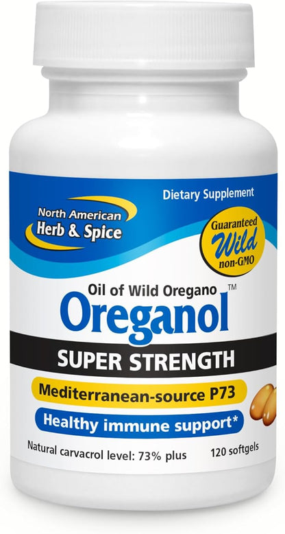 North American Herb and Spice, Super Strength Oreganol P73 Softgels, 120 Count