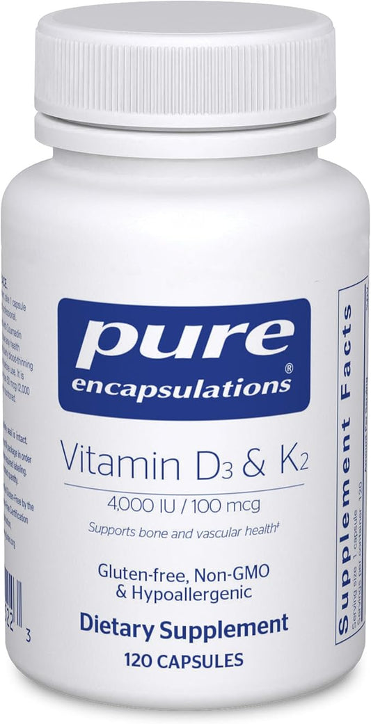 Pure Encapsulations Vitamin D3 & K2, 120 Capsules