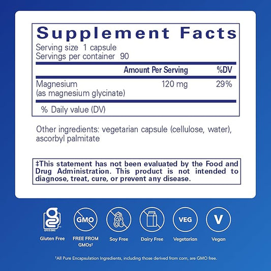 Pure Encapsulations Magnesium (Glycinate) - Supplement, 90 Capsules