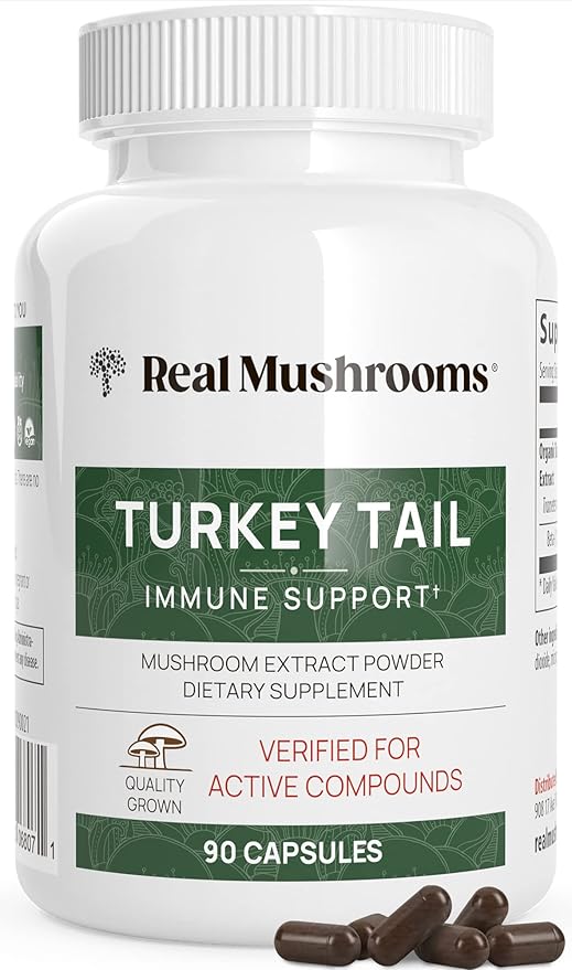 Real Mushrooms Turkey Tail Mushroom Extract, 90 Capsules