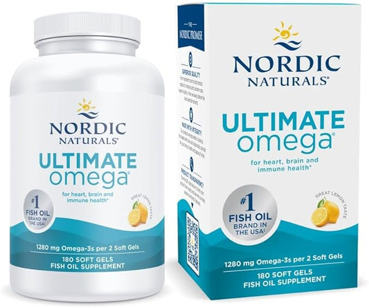Nordic Naturals Ultimate Omega, Lemon Flavor, 180 Soft Gels
