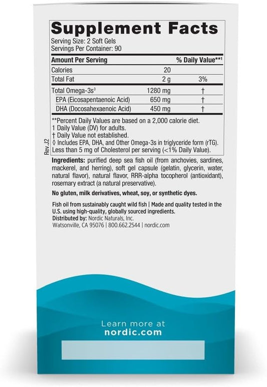Nordic Naturals Ultimate Omega, Lemon Flavor, 180 Soft Gels